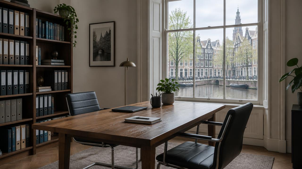 Office of a law or accountancy firm on an Amsterdam canal