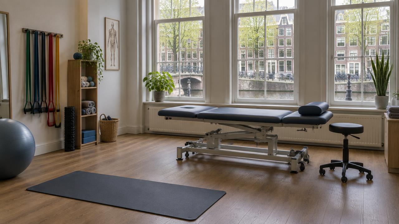 Treatment room of a physiotherapy practice in Amsterdam