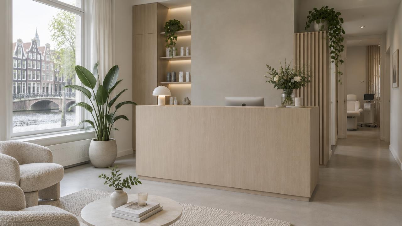 Rustige behandelkamer van een huidkliniek in Amsterdam